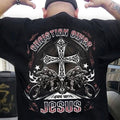 Bikergod Motorcycle Christian Biker I Ride With Jesus T-shirt Design 2D Full Printed Sizes S - 5XL - NANA185