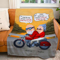Bikergod Motorcycle Old Biker Couple I Lead The Way Because I Know You Always Have My Back Custom Names Blanket NASA83