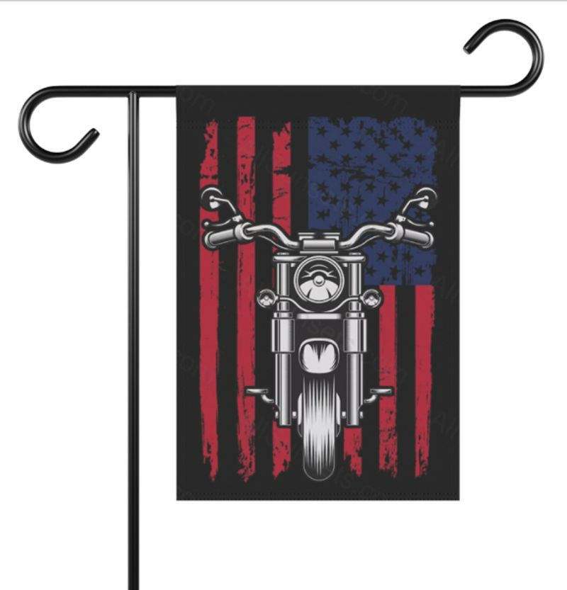 Bikergod Motorcycle 4th july independence day Garden Flag TLYA264
