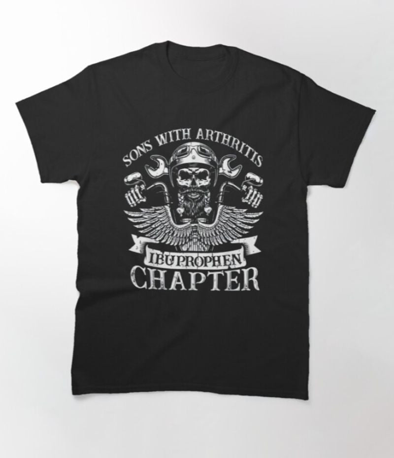 Bikergod Motorcycle sons with arthritis ibuprofen chapter T-shirt Design 2D Full Printed Sizes S - 5XL - NAHA408