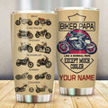Bikergod Motorcycle I?m A Biker Papa Like A Normal Papa Except Much Cooler Custom Name Stainless Steel 20 Oz Tumbler- NAIA286