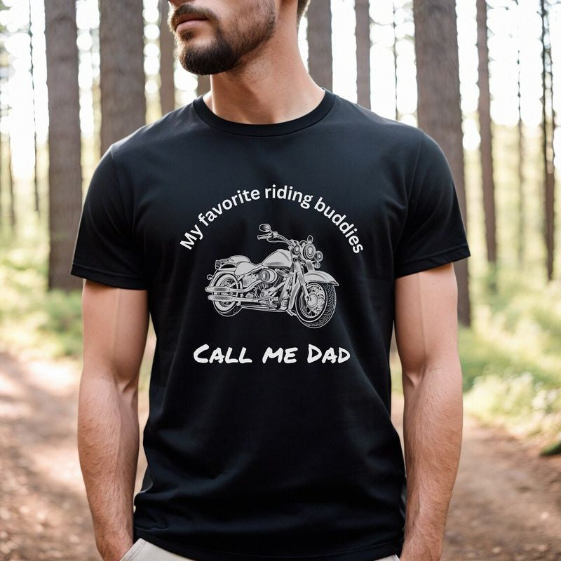 Bikergod Motorcycle My favorite riding buddies call me Dad T-shirt Design 2D Full Printed Sizes S - 5XL - NAIA51