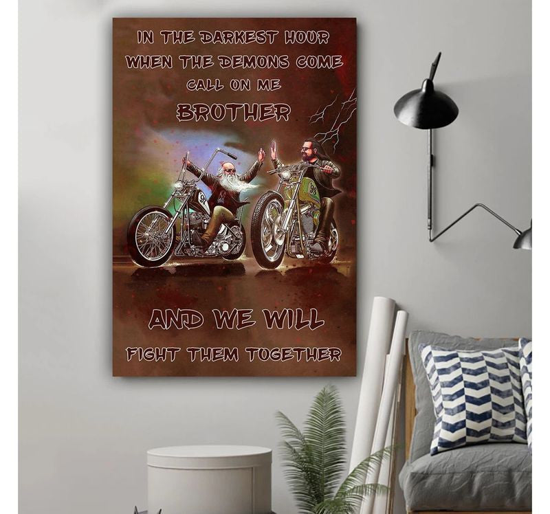 Bikergod Motorcycle In The Darkest Hour Poster NANA124