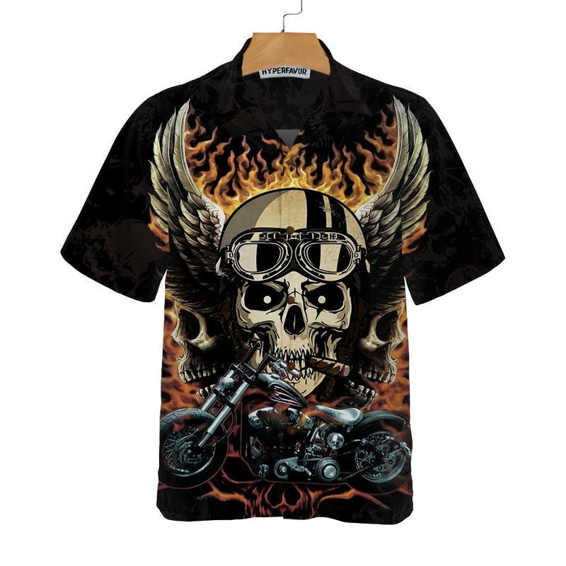 Bikergod Motorcycle SKULL BIKER Hawaii Shirt Design 3D Full Printed Sizes S - 5XL NASA53
