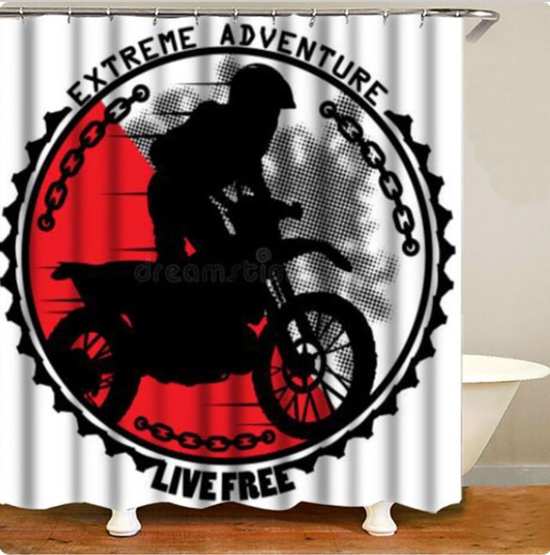 Bikergod Motorcycle Extreme Adventure For Life Bathroom Decor Set NMBR26