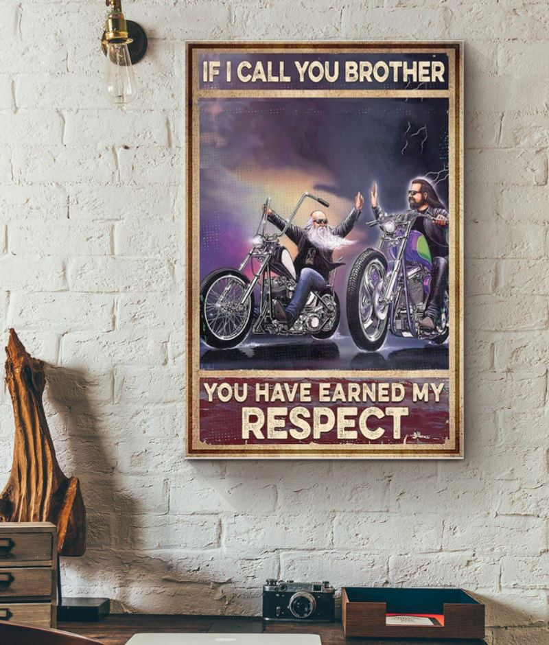 Bikergod Motorcycle IF I CALL YOU BROTHER Vintage Poster NANA259