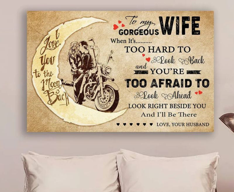 Bikergod Motorcycle Husband to Wife When It's too hard to look back Poster NANA212