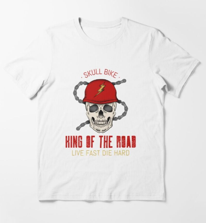 Bikergod Motorcycle Skull Bike King Of The Road T-shirt Design 2D Full Printed Sizes S - 5XL - TLEA237
