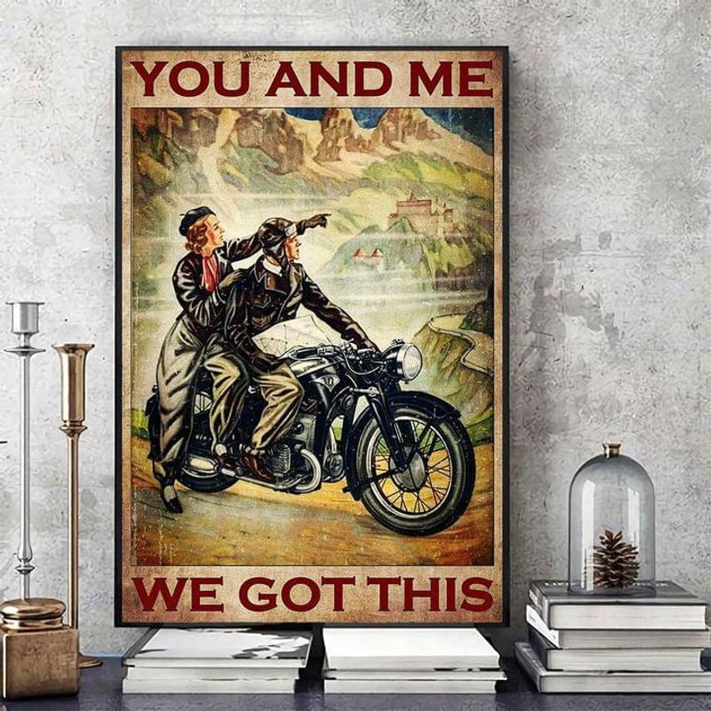 Bikergod Motorcycle You And Me We Got This Couple Biker Vintage Poster NANA165