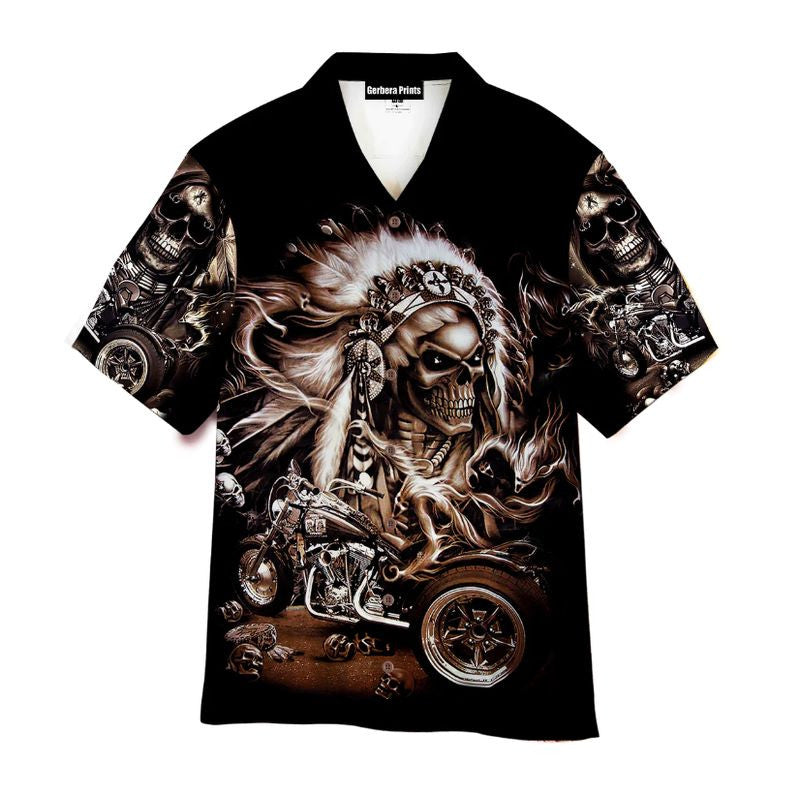 Bikergod Motorcycle Skull Biker Hawaii Shirt Design 3D Full Printed Sizes S - 5XL NASA530
