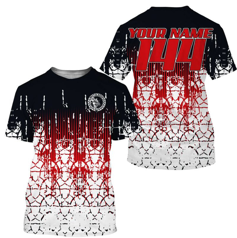Bikergod Motorcycle Motorcross Custom Name And Number T-shirt Design 3D Full Printed Sizes S - 5XL - NMQI138