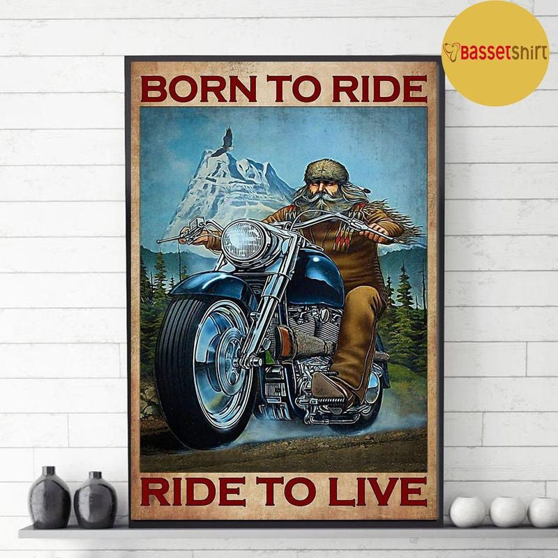 Bikergod Motorcycle born to ride ride to live Vintage Poster NANA199