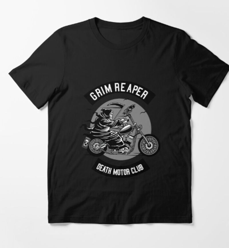 Bikergod Motorcycle Grim Reaper Death Motor Club T-shirt Design 2D Full Printed Sizes S - 5XL - TLEA228