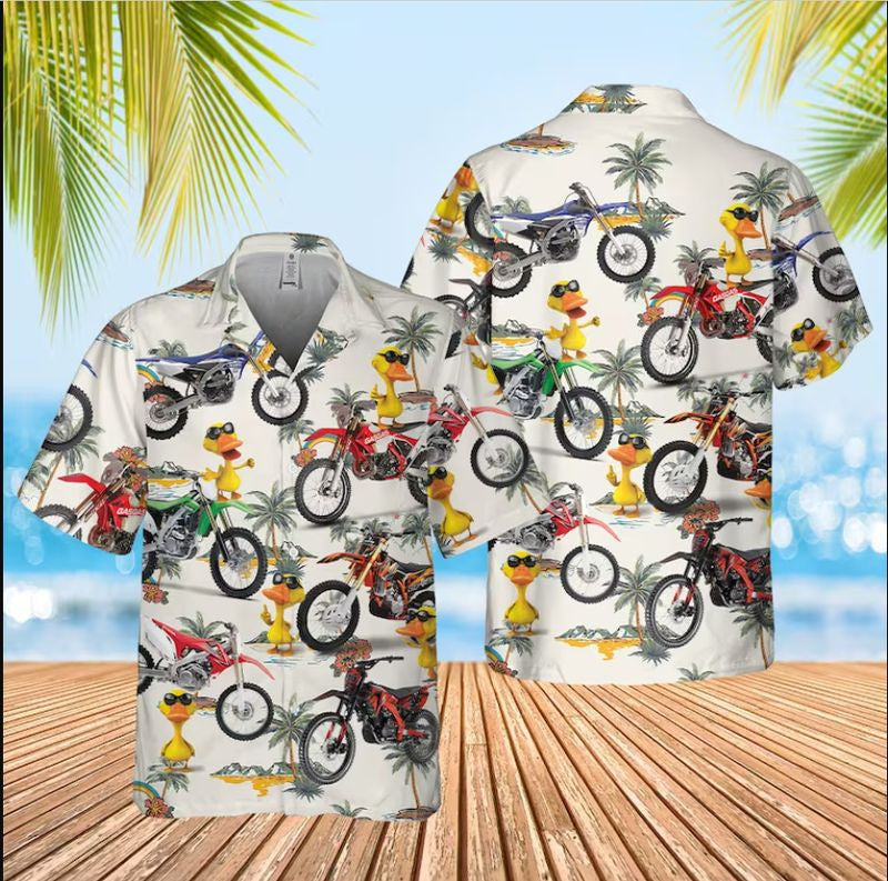 Bikergod Motorcycle Motobike Dirt Bike Hawaii Shirt Design 3D Full Printed Sizes S - 5XL NAIA373