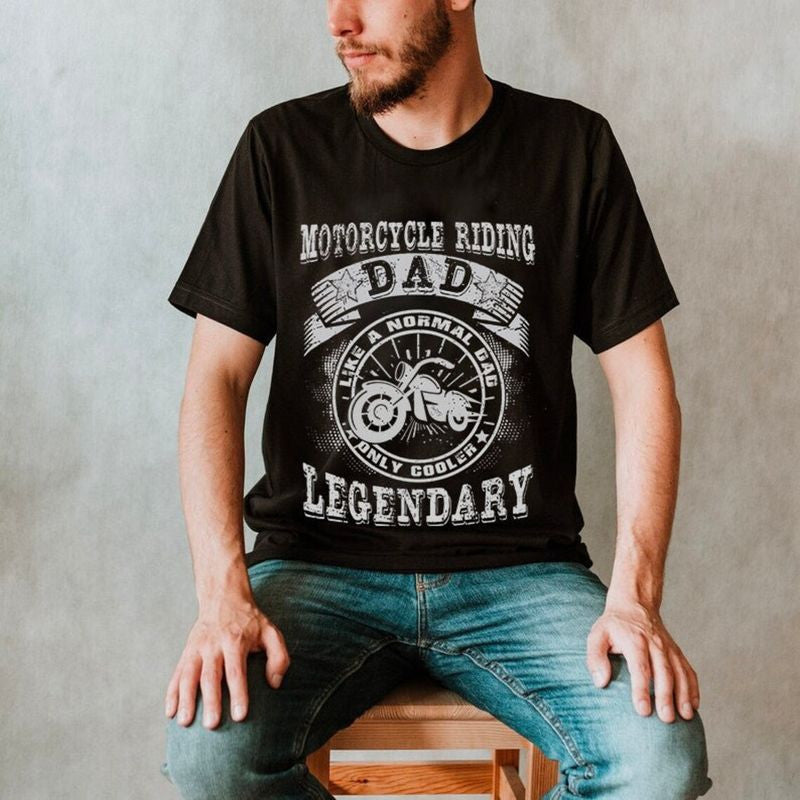 Bikergod Motorcycle Riding Dad Like A Normal Dad Only Cooler T-shirt Design 2D Full Printed Sizes S - 5XL - NAIA52
