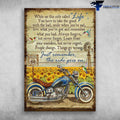 Bikergod Motorcycle Sunflowers While On This Ride Called Life, You Have To Take The Good Vintage Poster NAIA202
