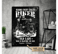 Bikergod Motorcycle Behind Every Crazy Biker Motorcycle Couple Custom Names Poster NANA116