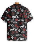 Bikergod Motorcycle Skeleton Red Rose Hawaii Shirt Design 3D Full Printed Sizes S - 5XL NASA479