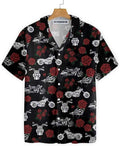 Bikergod Motorcycle Skeleton Red Rose Hawaii Shirt Design 3D Full Printed Sizes S - 5XL NASA479