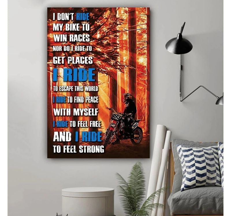 Bikergod Motorcycle Biker I Don't Ride My Bike Poster NANA139