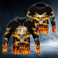 Bikergod Motorcycle Fire Ghost Skull Rider  Hoodie Design 3D Full Printed Sizes S - 5XL - NAQA207