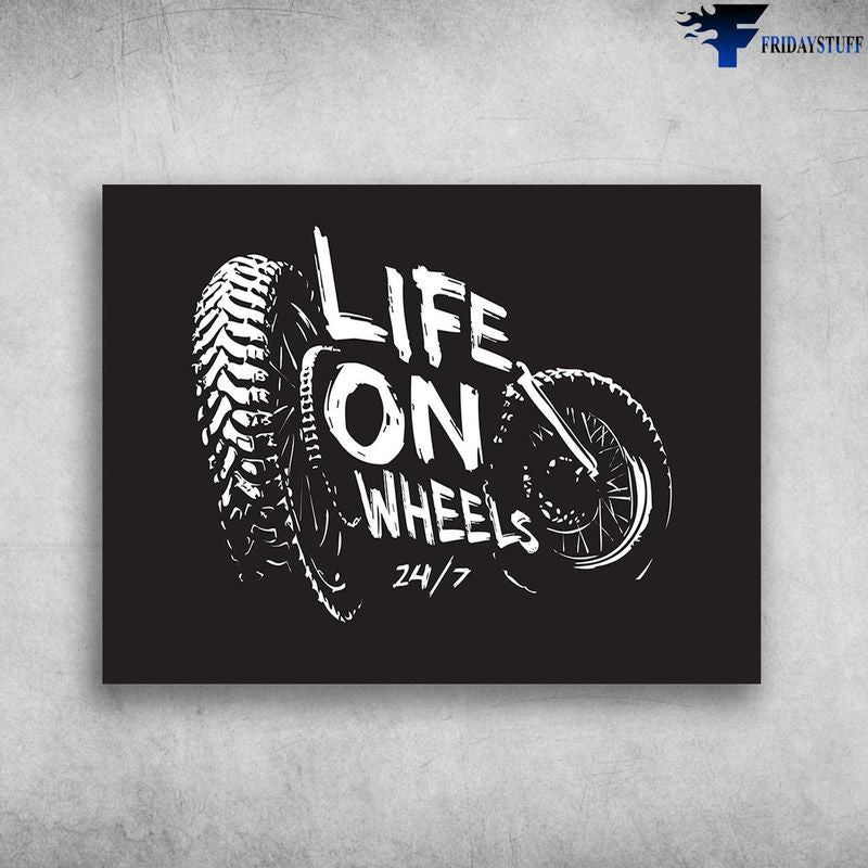 Bikergod Motorcycle Life On Wheels Poster NAIA127