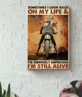 Bikergod Motorcycle SOMETIMES I LOOK BACK ON MY LIFE Vintage Poster NANA258