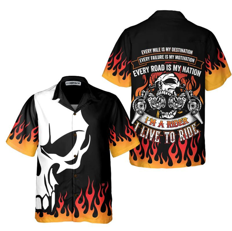 Bikergod Motorcycle I'm A Rider I Live To Ride Hawaii Shirt Design 3D Full Printed Sizes S - 5XL NASA498