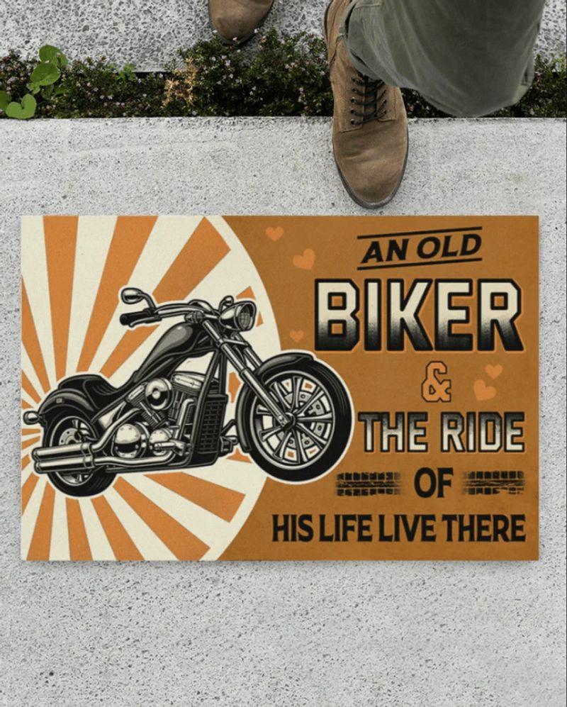 Bikergod Motorcycle An Old Biker And The Ride Of His Life Live There Doormat NAIA331