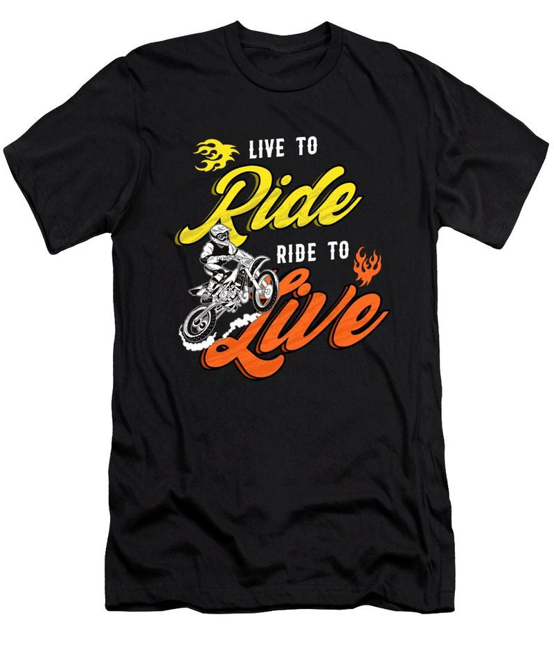 Bikergod Motorcycle Live To Ride Motocross T-shirt Design 2D Full Printed Sizes S - 5XL - NAXA161