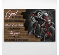 Bikergod Motorcycle God Blessed The Broken Road Motorycle Couple Custom Names Poster NANA154