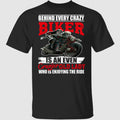 Bikergod Motorcycle Behind Every Crazy Biker Is An Even Crazier Old Lady T-shirt Design 2D Full Printed Sizes S - 5XL - NASA47