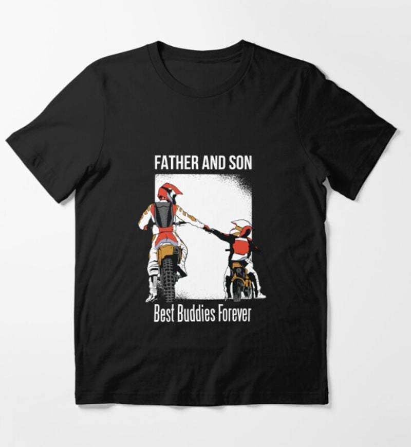 Bikergod Motorcycle Father and Son Best Buddies Forever T-shirt Design 2D Full Printed Sizes S - 5XL - NAZA245