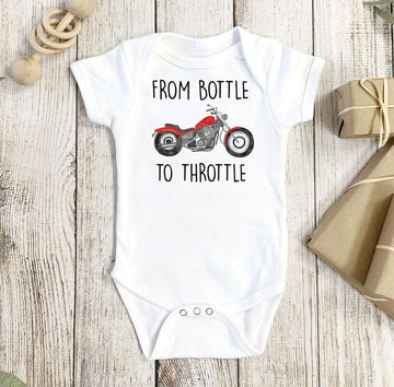 Bikergod Motorcycle From Bottle To Throttle COTTON Baby Onesie Bodysuit NAUA305