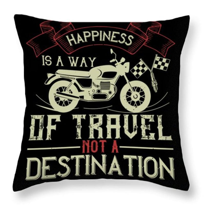Bikergod Motorcycle Happiness is away of travel not a destination Pillow Case Design 3D Full Printed TLUA29A