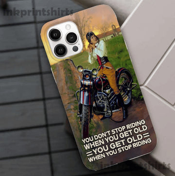 Bikergod Motorcycle Biker You Don't Stop Riding Phone Case Cover NMPC030