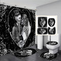 Bikergod Motorcycle Romantic Skeleton Couple Bathroom Decor Set NMBR05