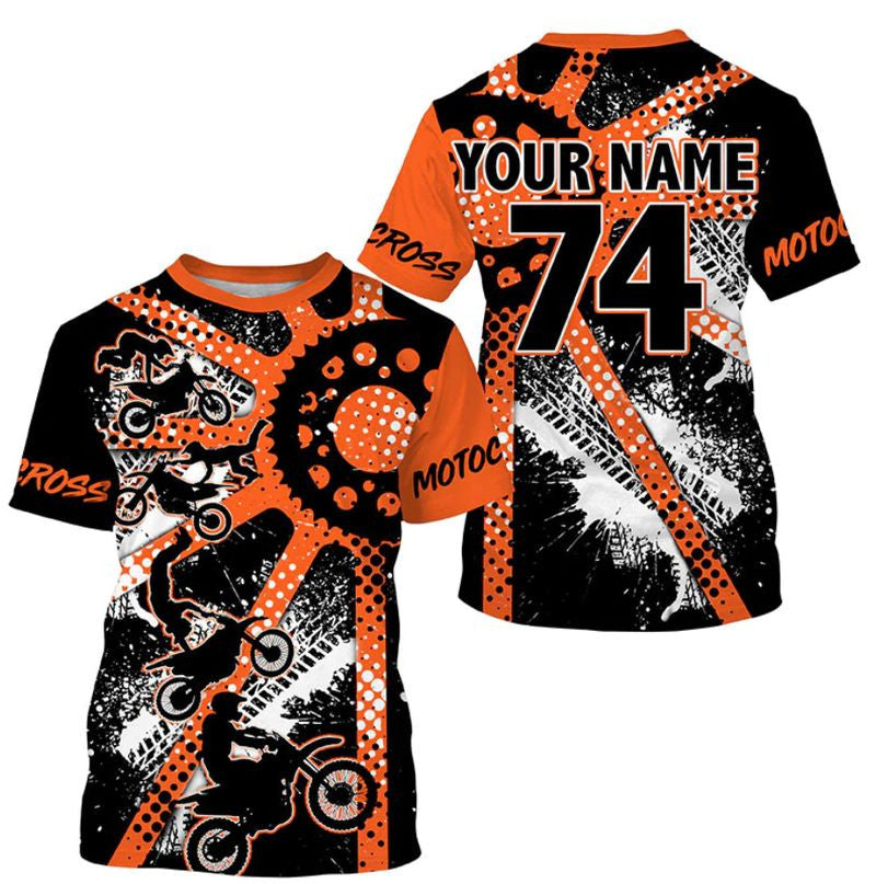 Bikergod Motorcycle Motorcross Custom Name And Number T-shirt Design 3D Full Printed Sizes S - 5XL - NMQI142
