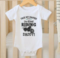 Bikergod Motorcycle I'm Going Riding With Daddy COTTON Baby Onesie Bodysuit NAUA306