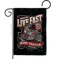 Bikergod Motorcycle Bikers Ruler Live Fast Ride Faster Garden Flag TLYA267
