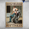 Bikergod Motorcycle I Am Biker Grandpa, Like A Normal Grandpa, But Cooler Vintage Poster NAIA170