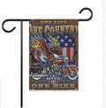 Bikergod Motorcycle One Life One Bike Fourth of July Independence Day Garden Flag NAXA73