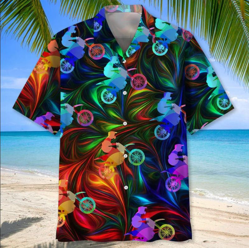 Bikergod Motorcycle Motocross Hawaii Shirt Design 3D Full Printed Sizes S - 5XL NASA450