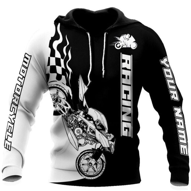 Bikergod Motorcycle Black Racing Custom Name Hoodie Design 3D Full Printed Sizes S - 5XL - NMQI130B