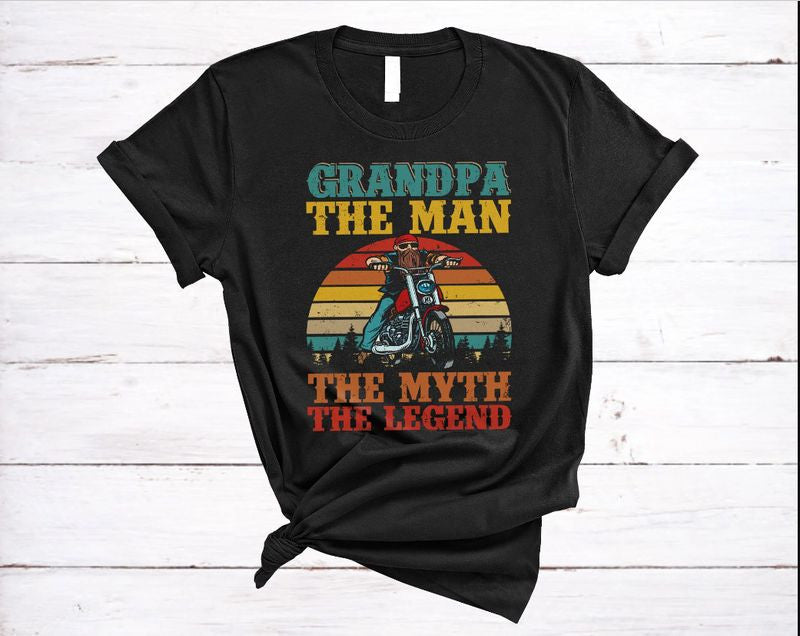 Bikergod Motorcycle Grandpa The Man Myth Legend T-shirt Design 2D Full Printed Sizes S - 5XL - NARA532