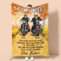Bikergod Motorcycle Biker Couple To My Wife, You Are My Queen Forever, Your Grumpy Old Biker Custom Names Blanket NASA87