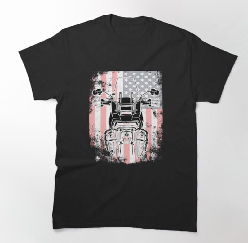 Bikergod Motorcycles America Motorbike Off Road Rider USA Flag T-shirt Design 2D Full Printed Sizes S - 5XL - NAGA525