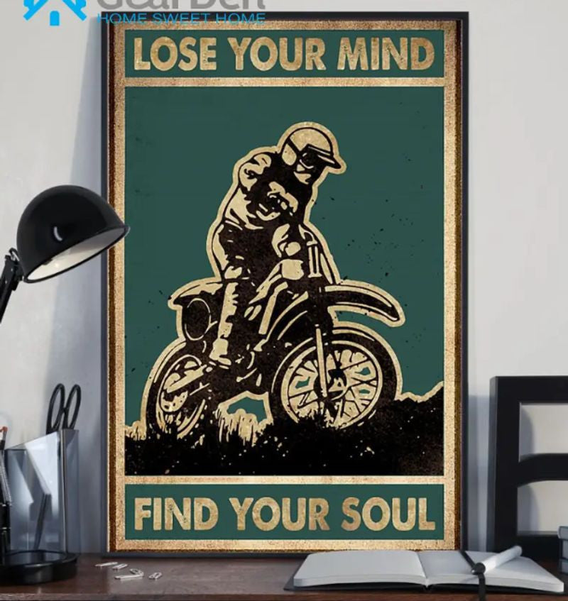 Bikergod Motorcycle Lose My Mind And Find My Soul Vintage Poster NANA255