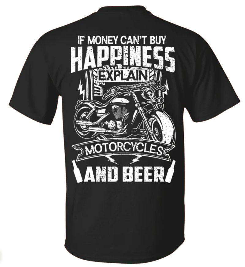 Bikergod Motorcycle If Money Cant't Buy Happiness T-shirt Design 2D Full Printed Sizes S - 5XL - NMA132