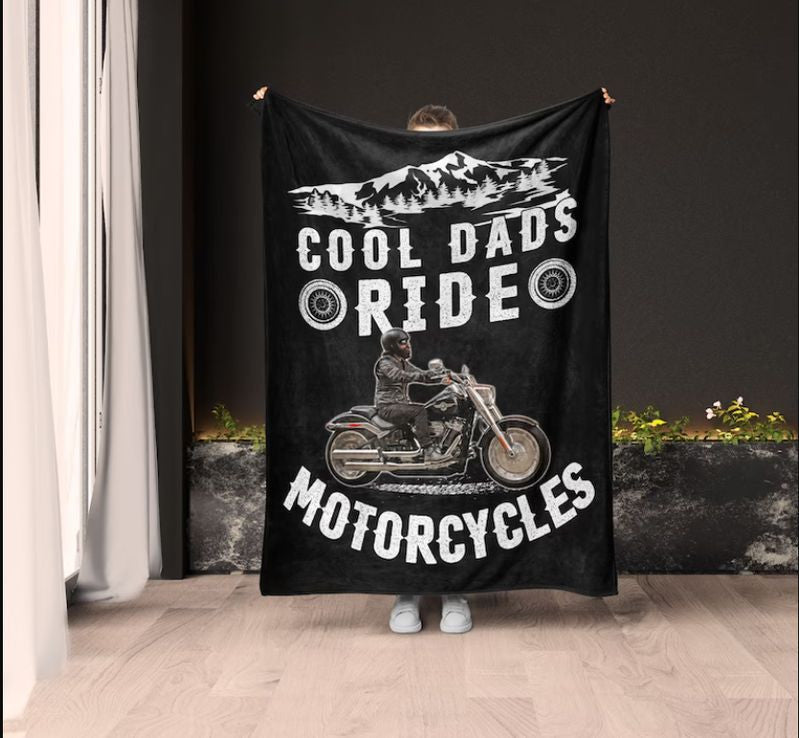 Bikergod Motorcycle Cool Dads Ride Motorcycle Blanket NASA430